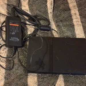 Sony Black PlayStation 2 Slim with Adapter